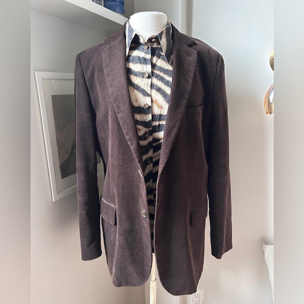 2000s H&M men’s brown corduroy blazer